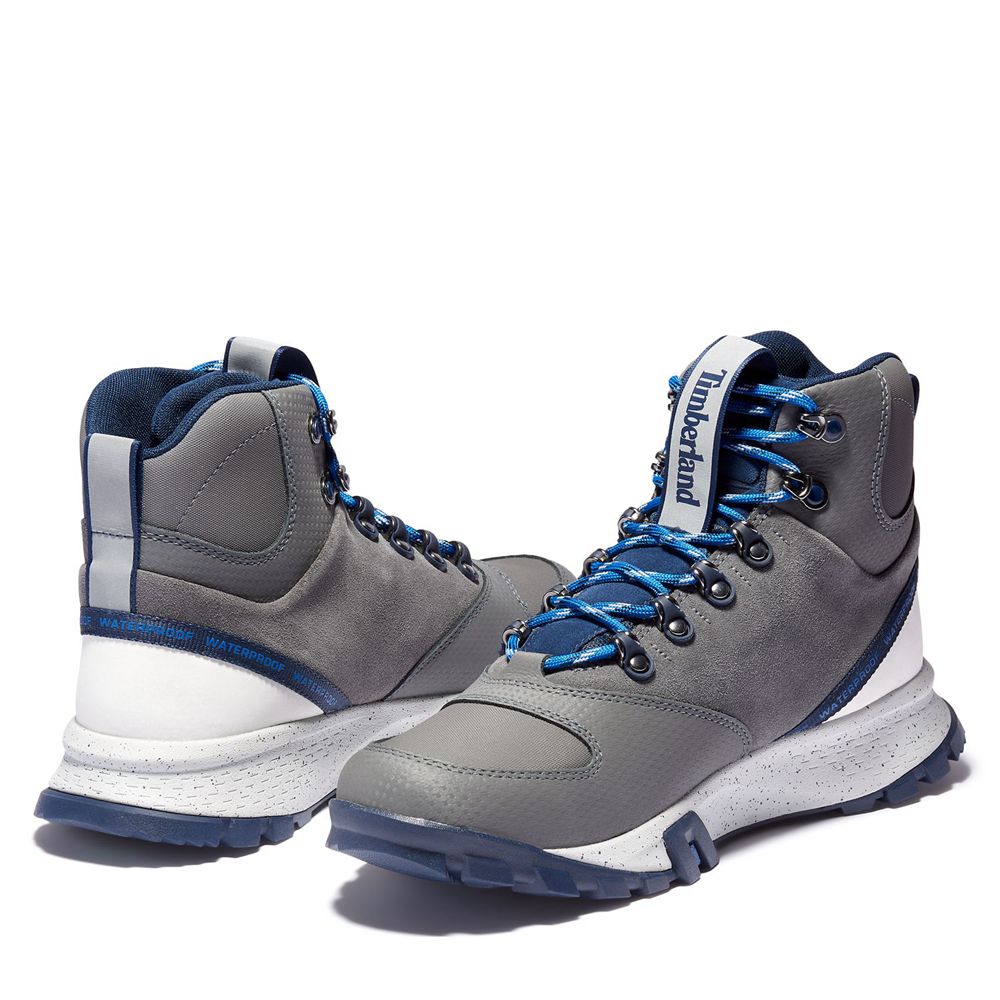 Botas de Montaña Timberland Hombre Garrison Trail Waterproof Altas Gris/Azules - Chile WJE-491780